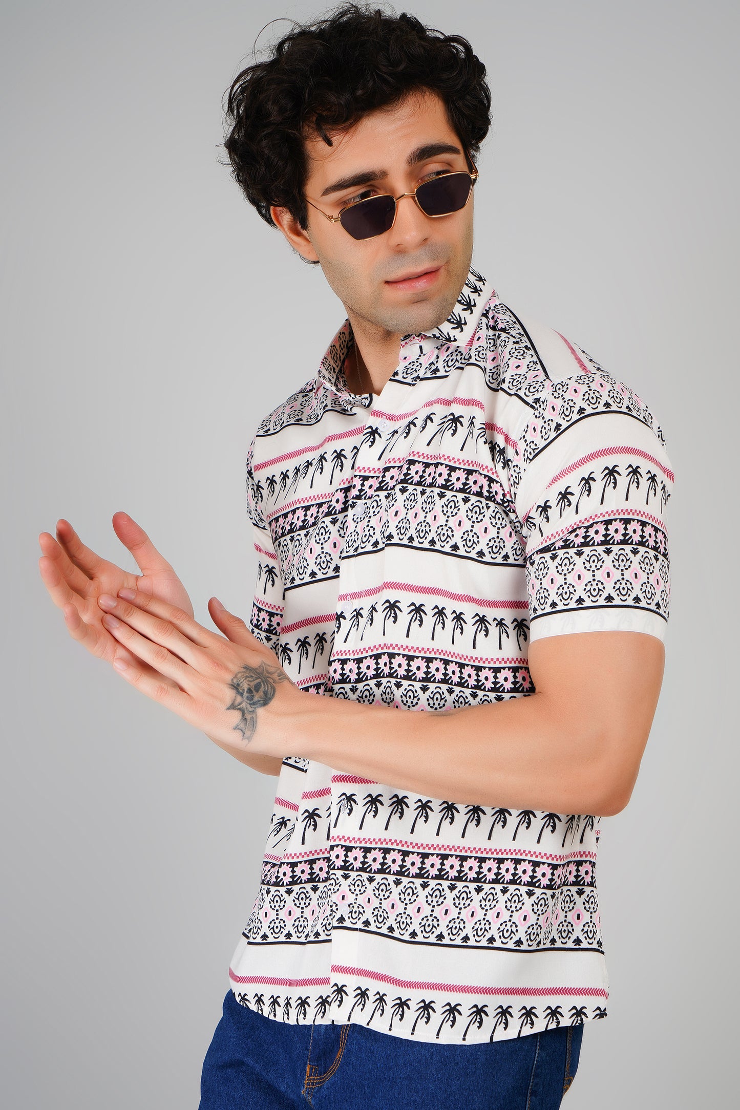 Summer Vibes Palm Print Shirt