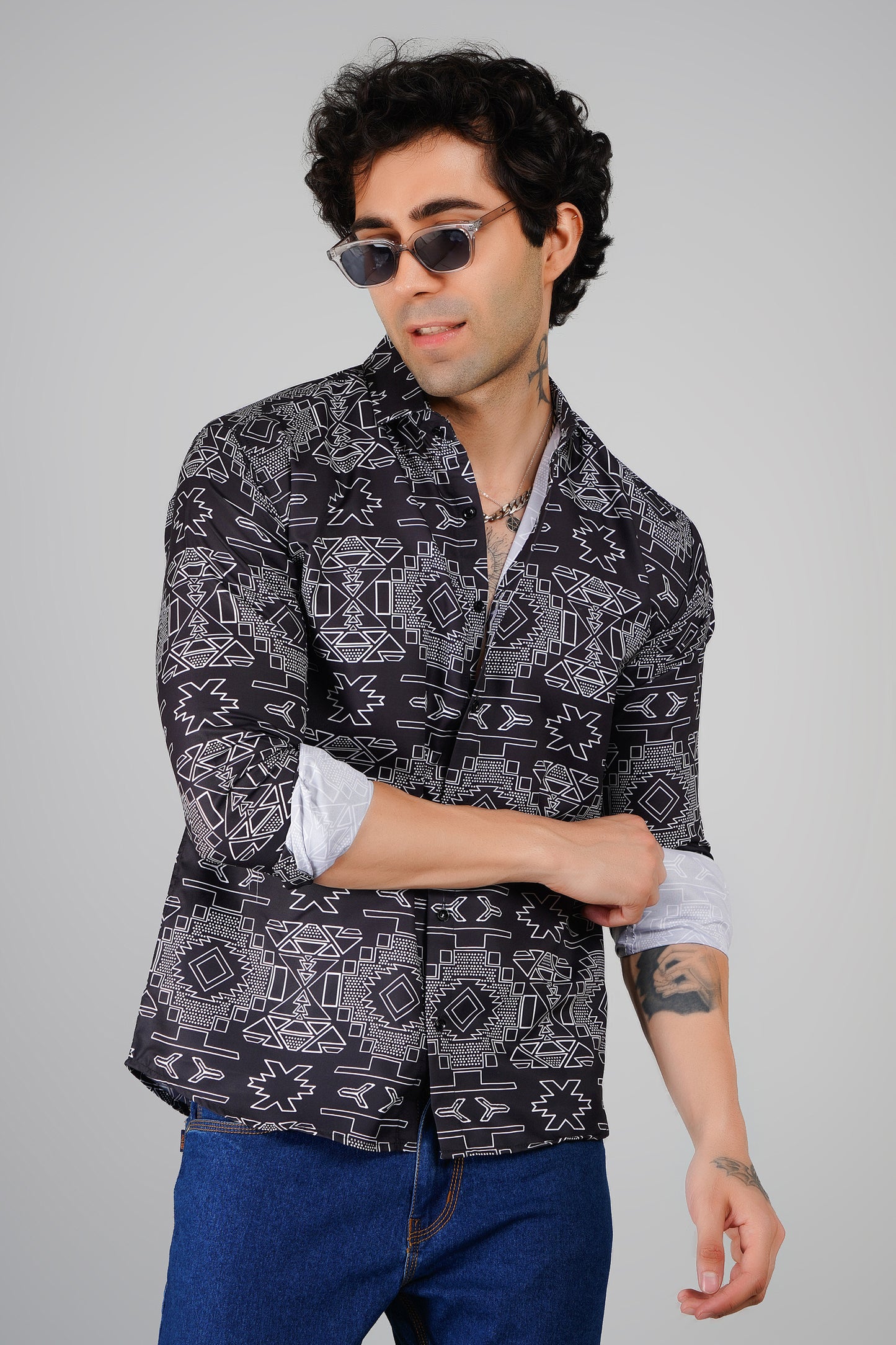 Urban Edge Black Patterned Shirt