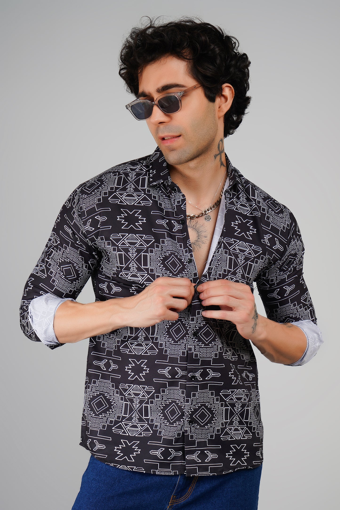 Urban Edge Black Patterned Shirt