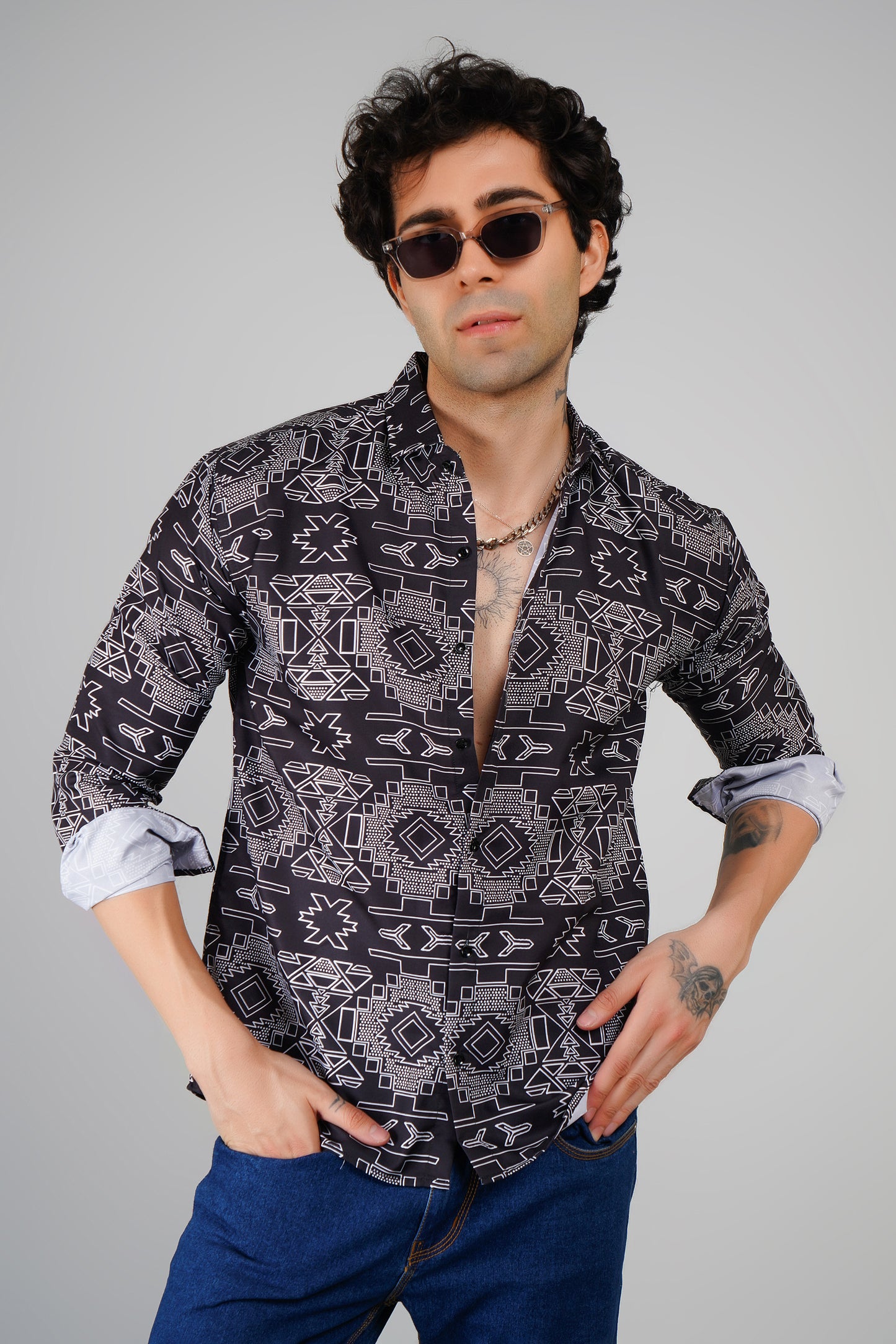 Urban Edge Black Patterned Shirt