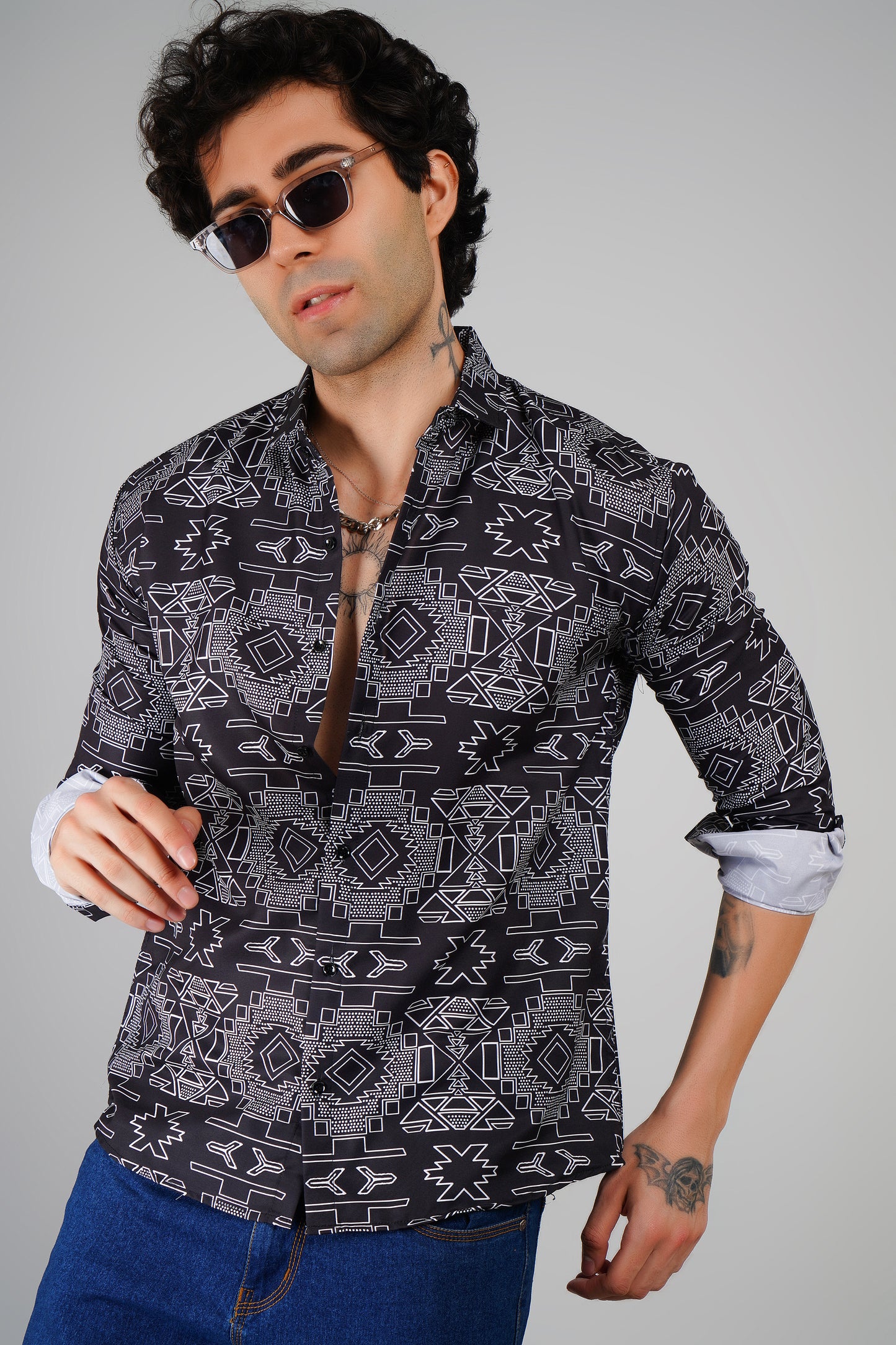 Urban Edge Black Patterned Shirt