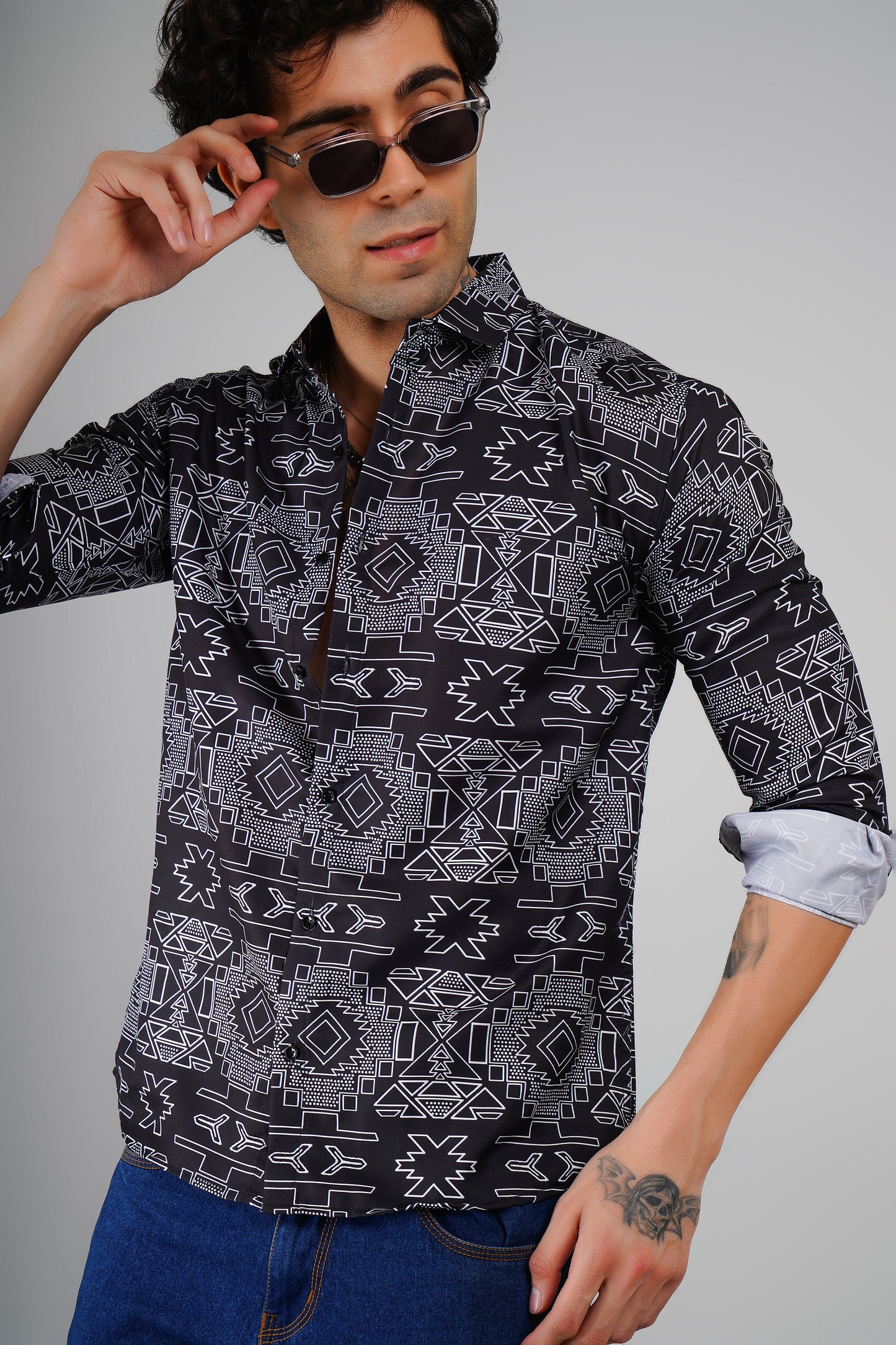 Urban Edge Black Patterned Shirt