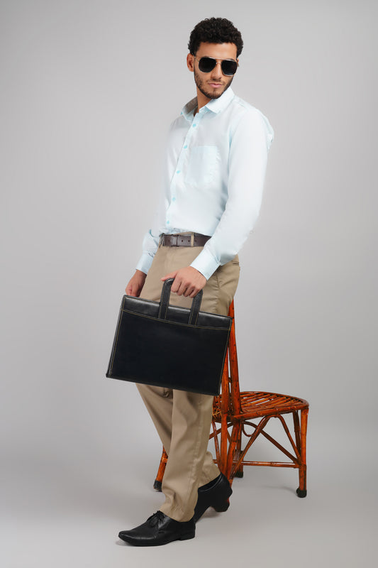 Crystal Blue Cotton Regular Fit Men's Shirt