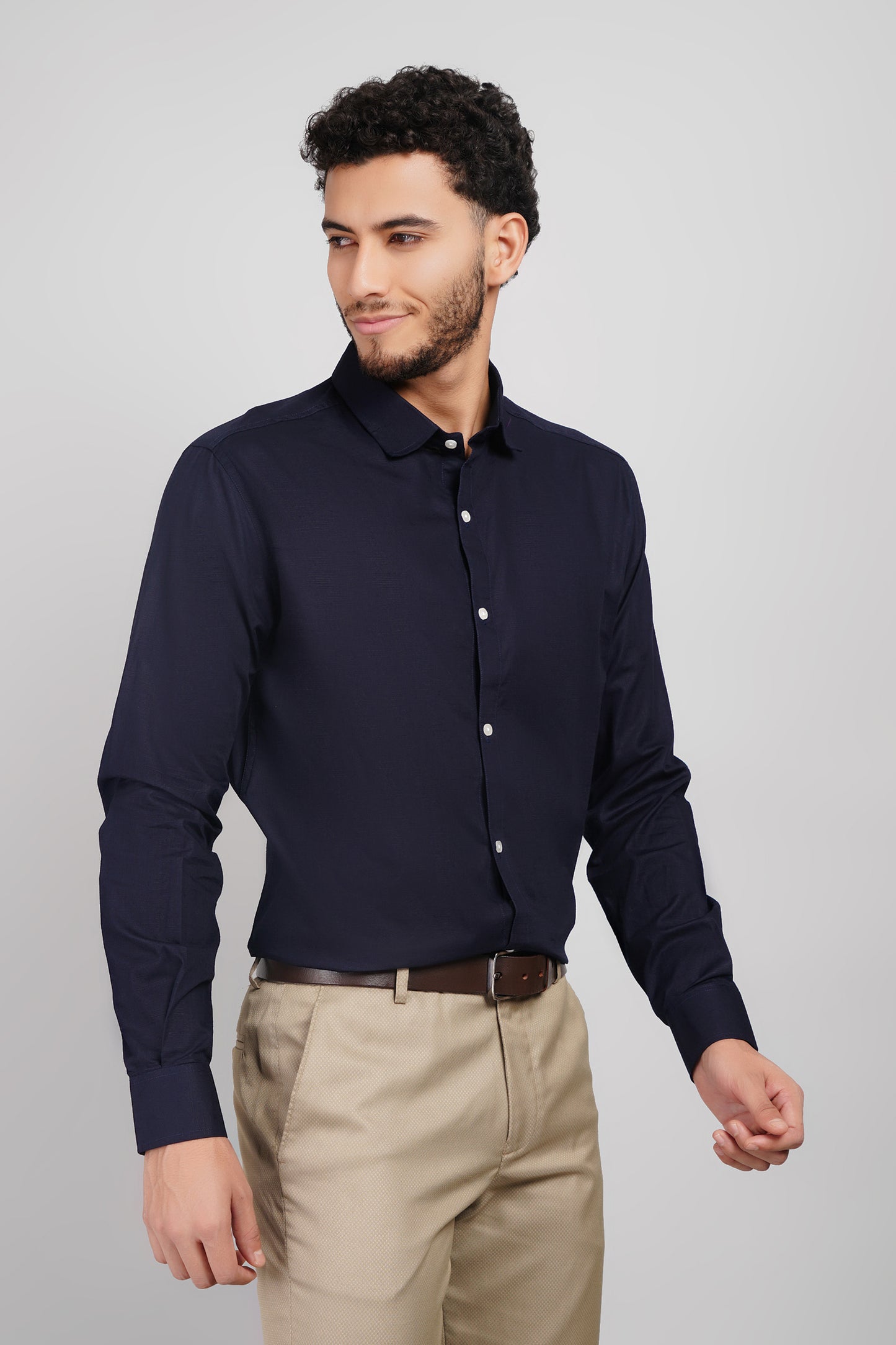 Rarerz Navy Linen Cotton White Statement Men's Shirt