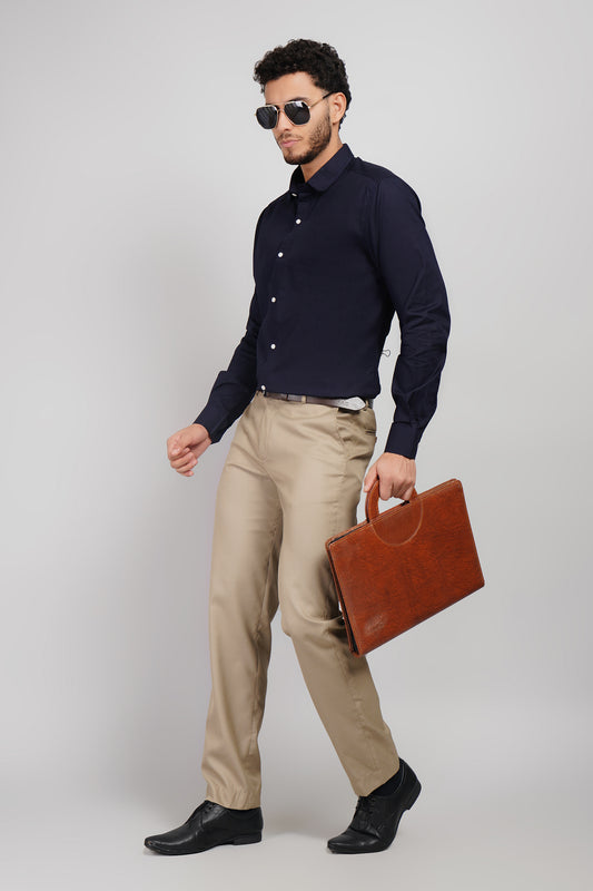 Rarerz Navy Linen Cotton White Statement Men's Shirt