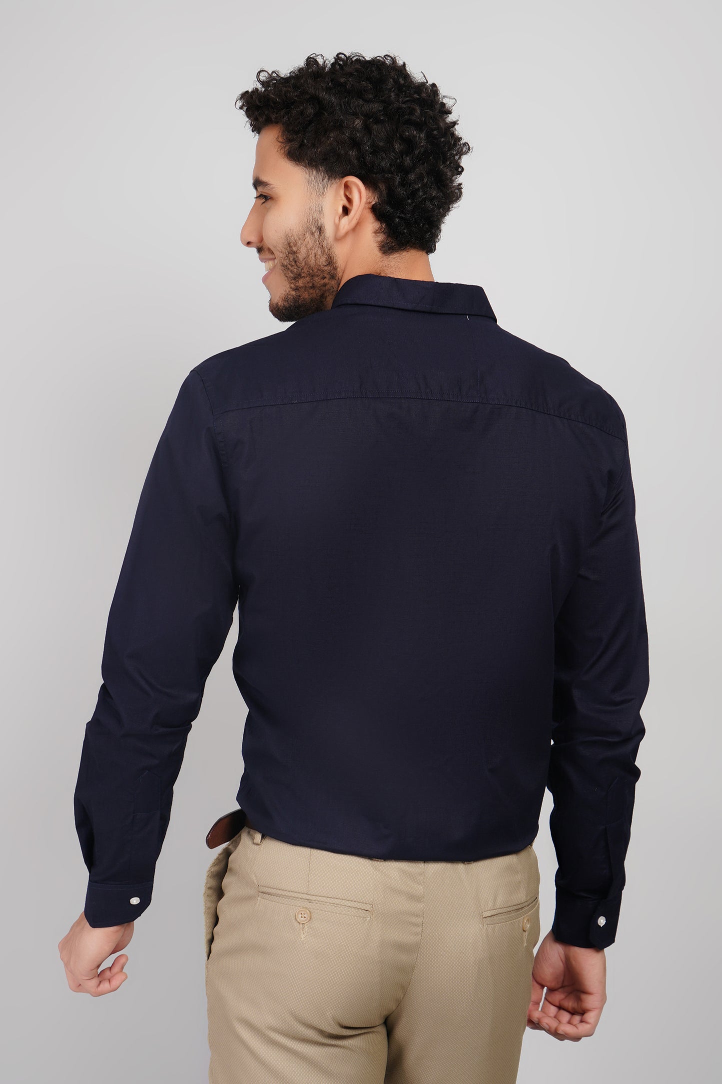 Rarerz Navy Linen Cotton White Statement Men's Shirt