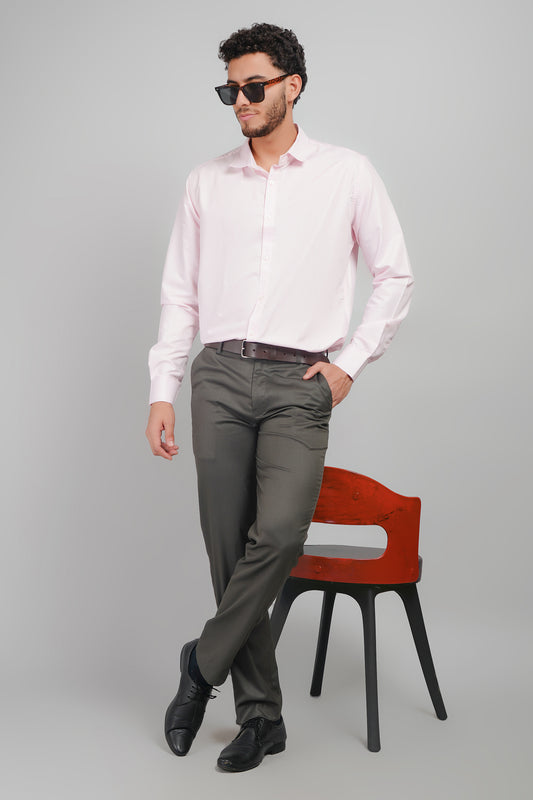 Dawn Pink Cotton Slub Regular Fit Men's Shirt