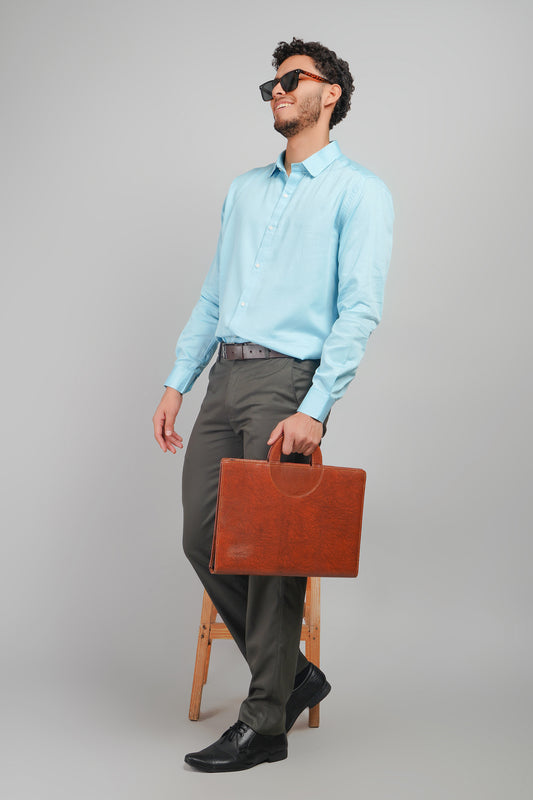 Frost Blue Cotton Men's Shirt