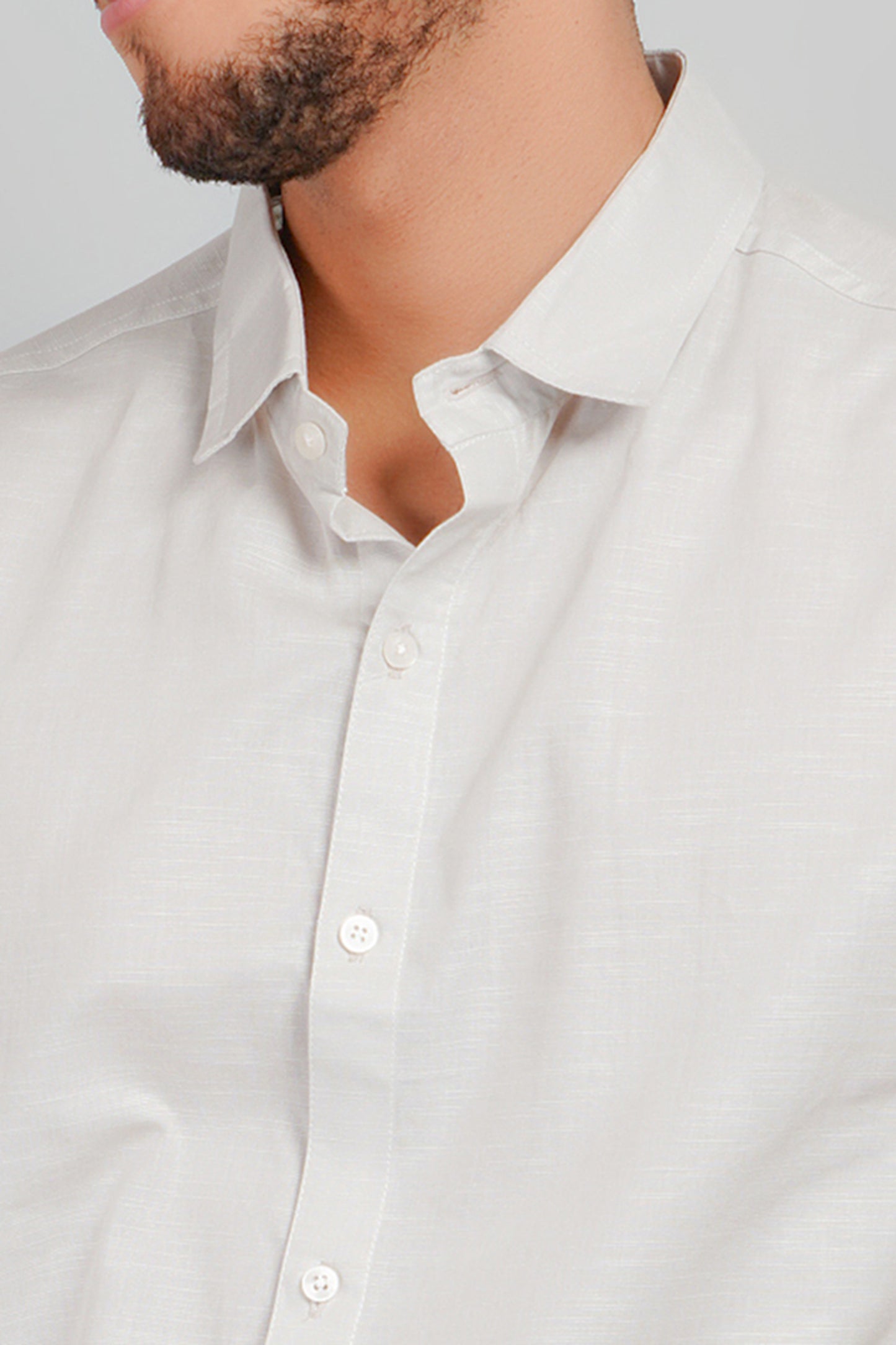 Frosted Gray Linen Cotton Men's Shirt