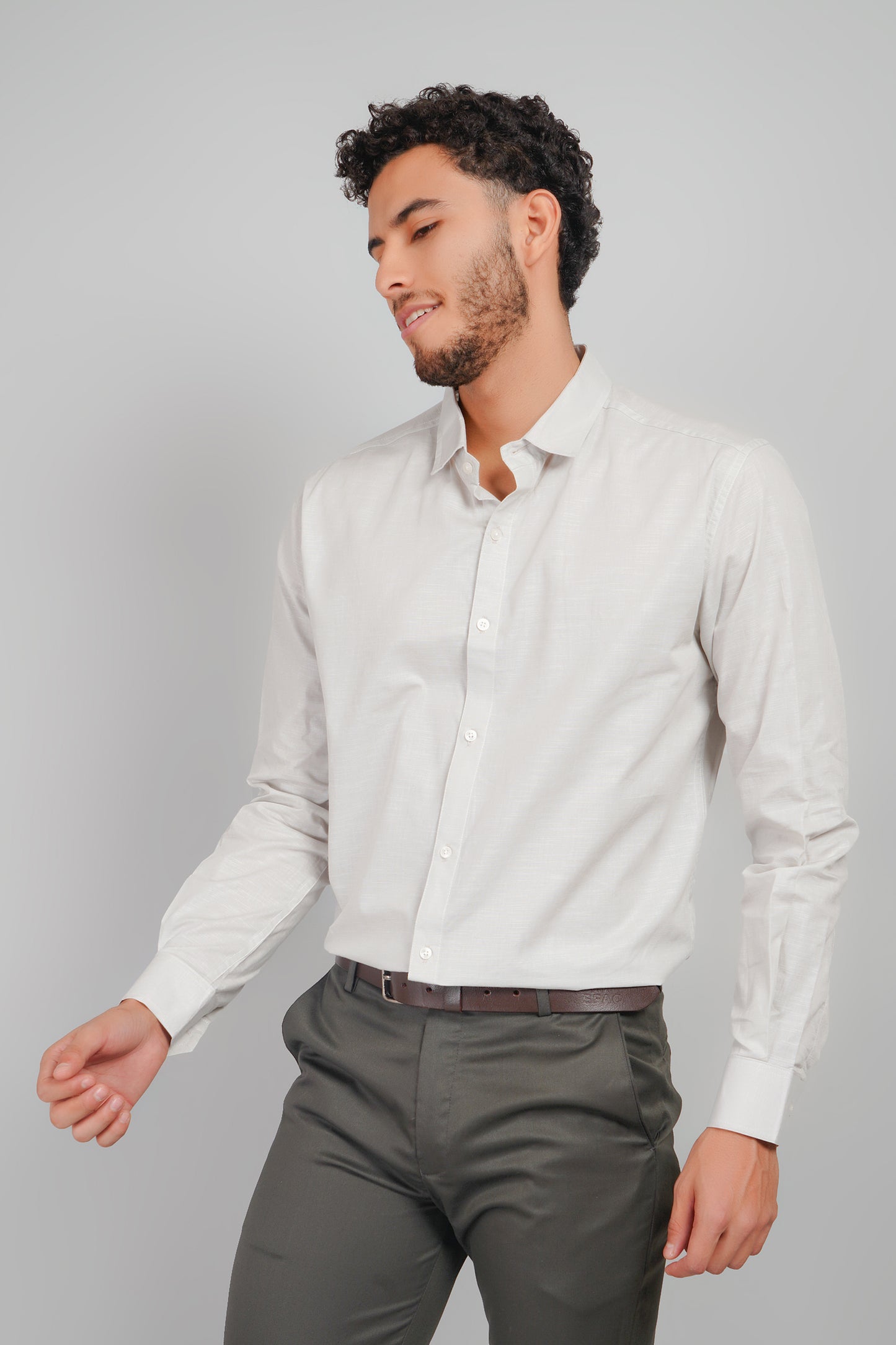 Frosted Gray Linen Cotton Men's Shirt