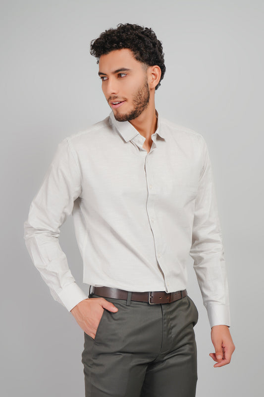 Frosted Gray Linen Cotton Men's Shirt