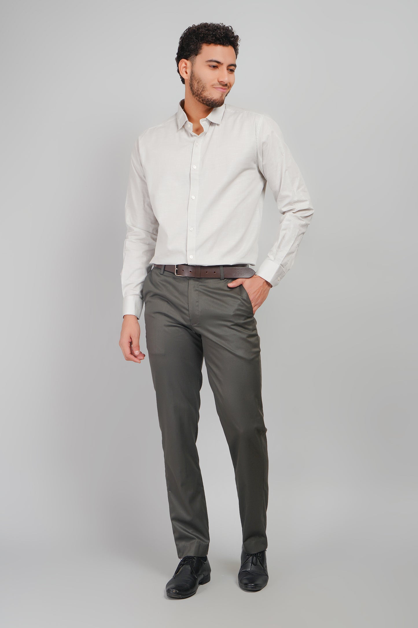 Frosted Gray Linen Cotton Men's Shirt