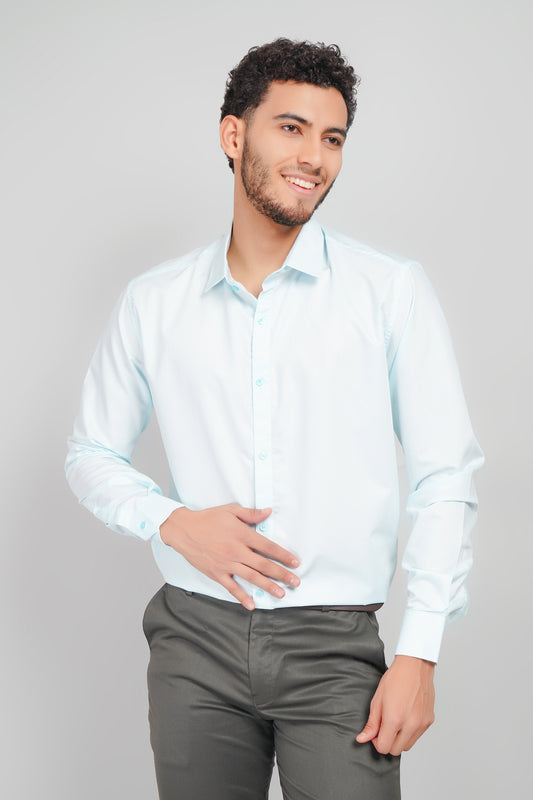Ocean Mist Cotton Men's Tone-On-Tone Shirt