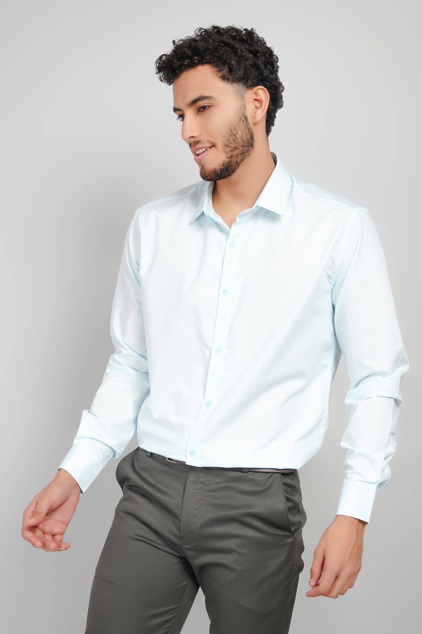 Ocean Mist Cotton Men's Tone-On-Tone Shirt