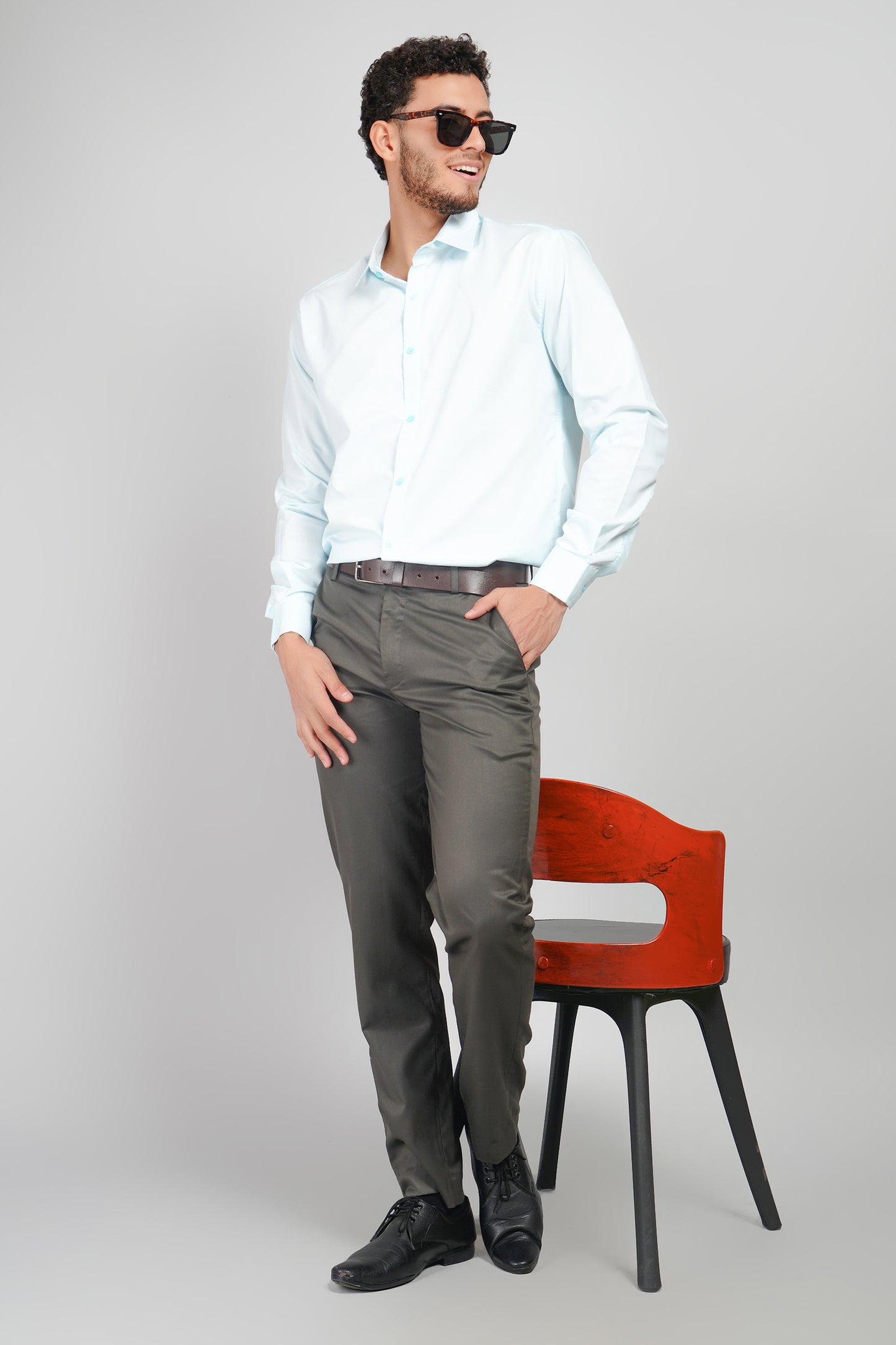 Ocean Mist Cotton Men's Tone-On-Tone Shirt