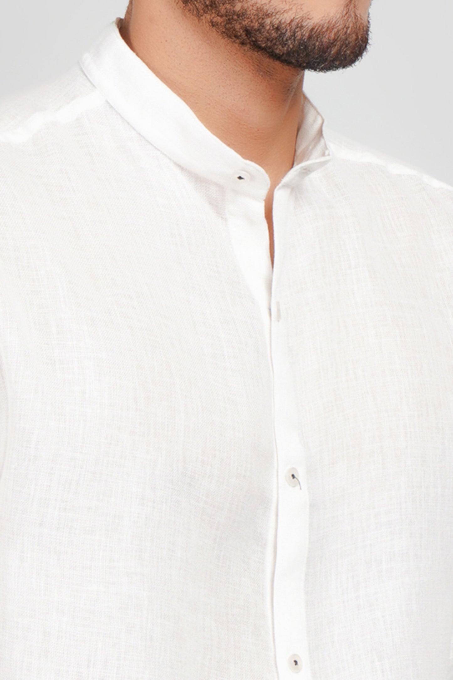Rarerz White Pure Cotton Mandarin Men's Shirt