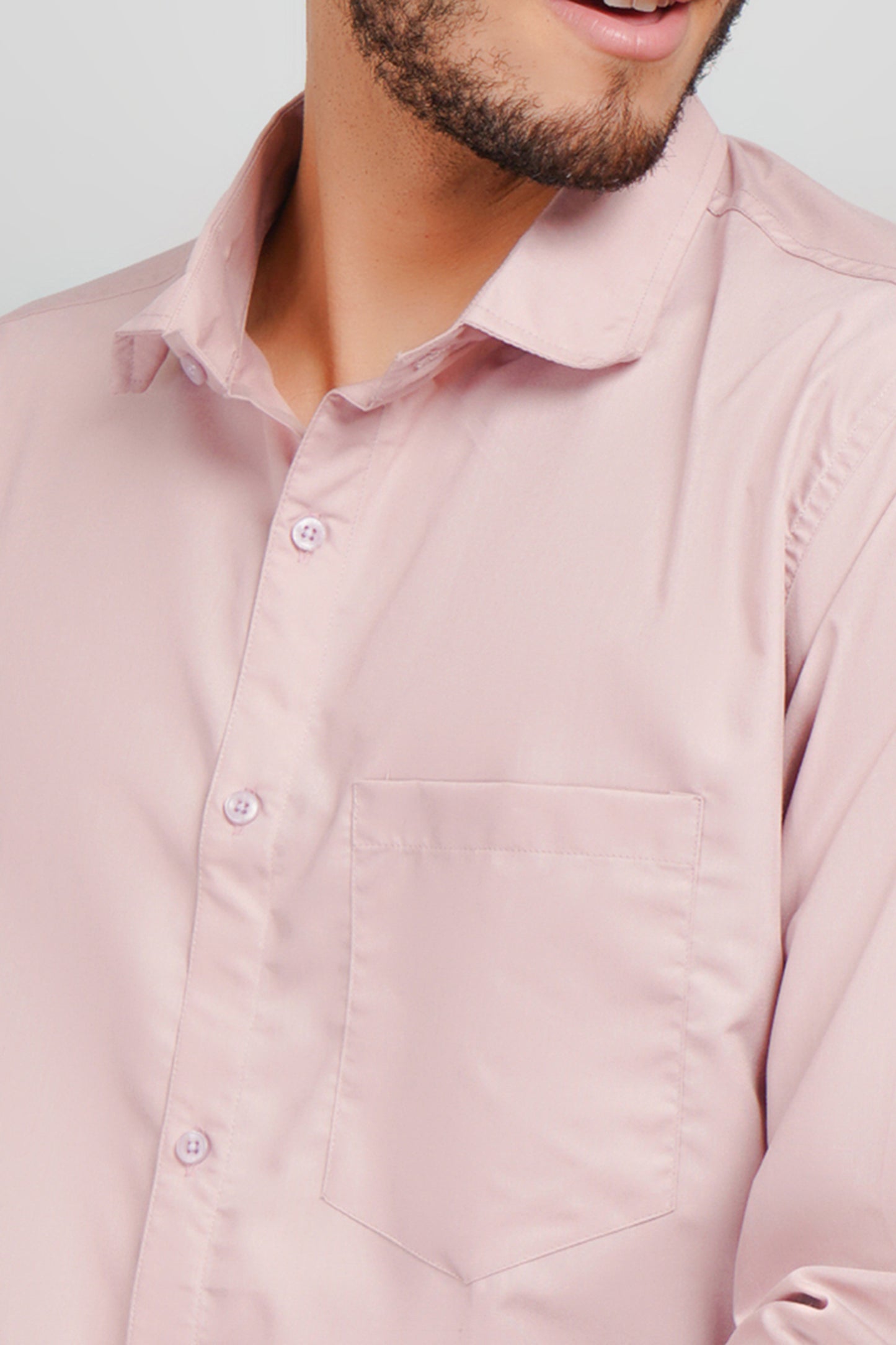 Rostin Peach Cotton Men's Tone-On-Tone Shirt