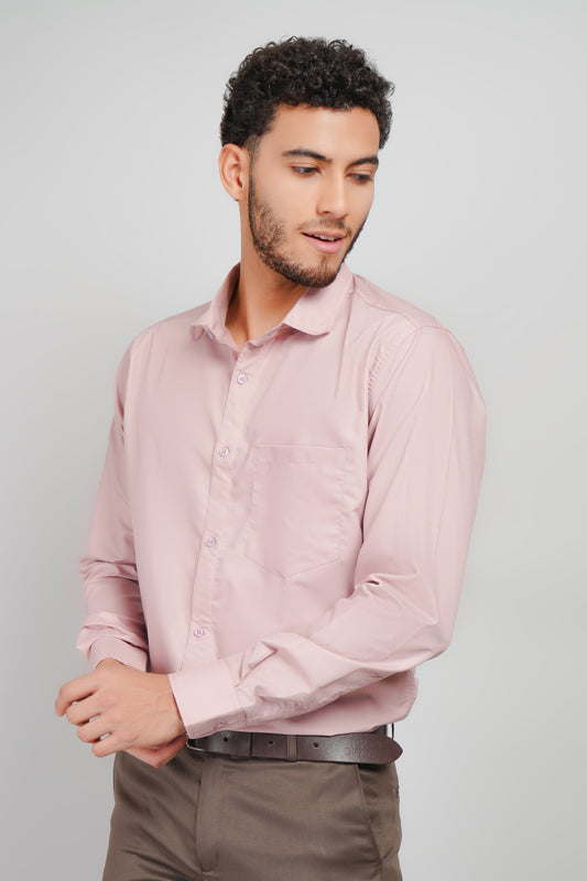 Rostin Peach Cotton Men's Tone-On-Tone Shirt