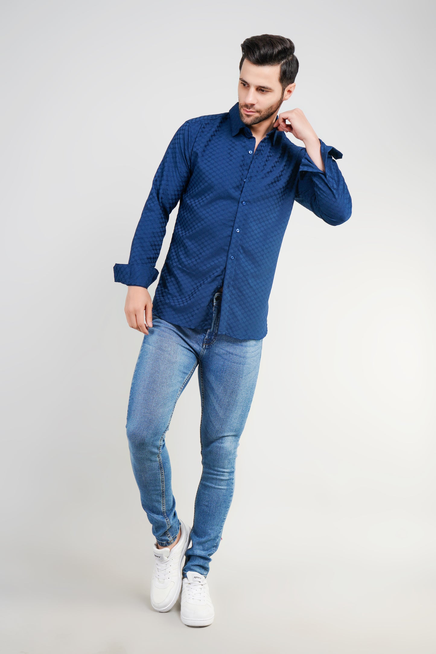 Oxford Blue Textured Shirt