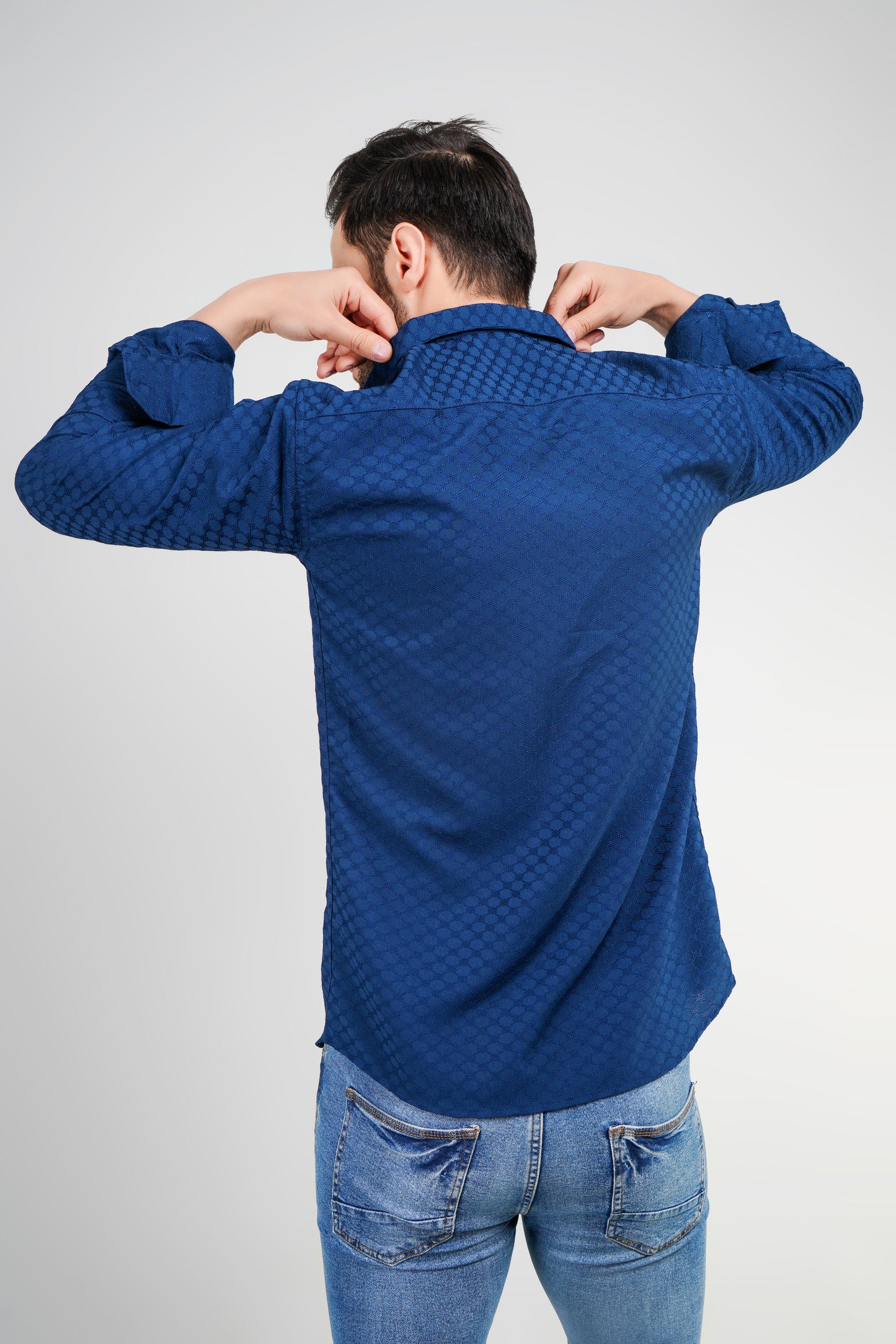 Oxford Blue Textured Shirt