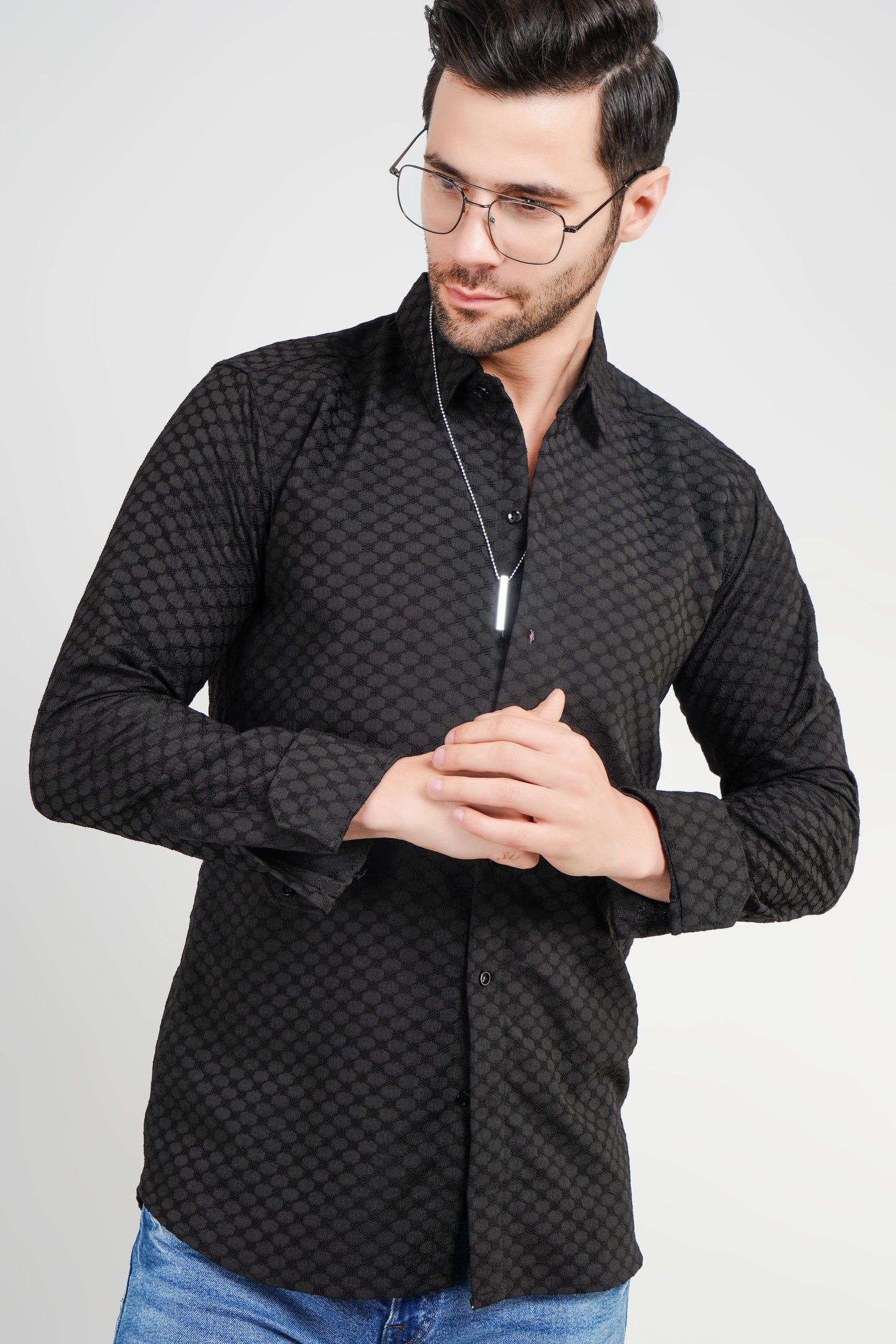 Smoky Black Textured Shirt