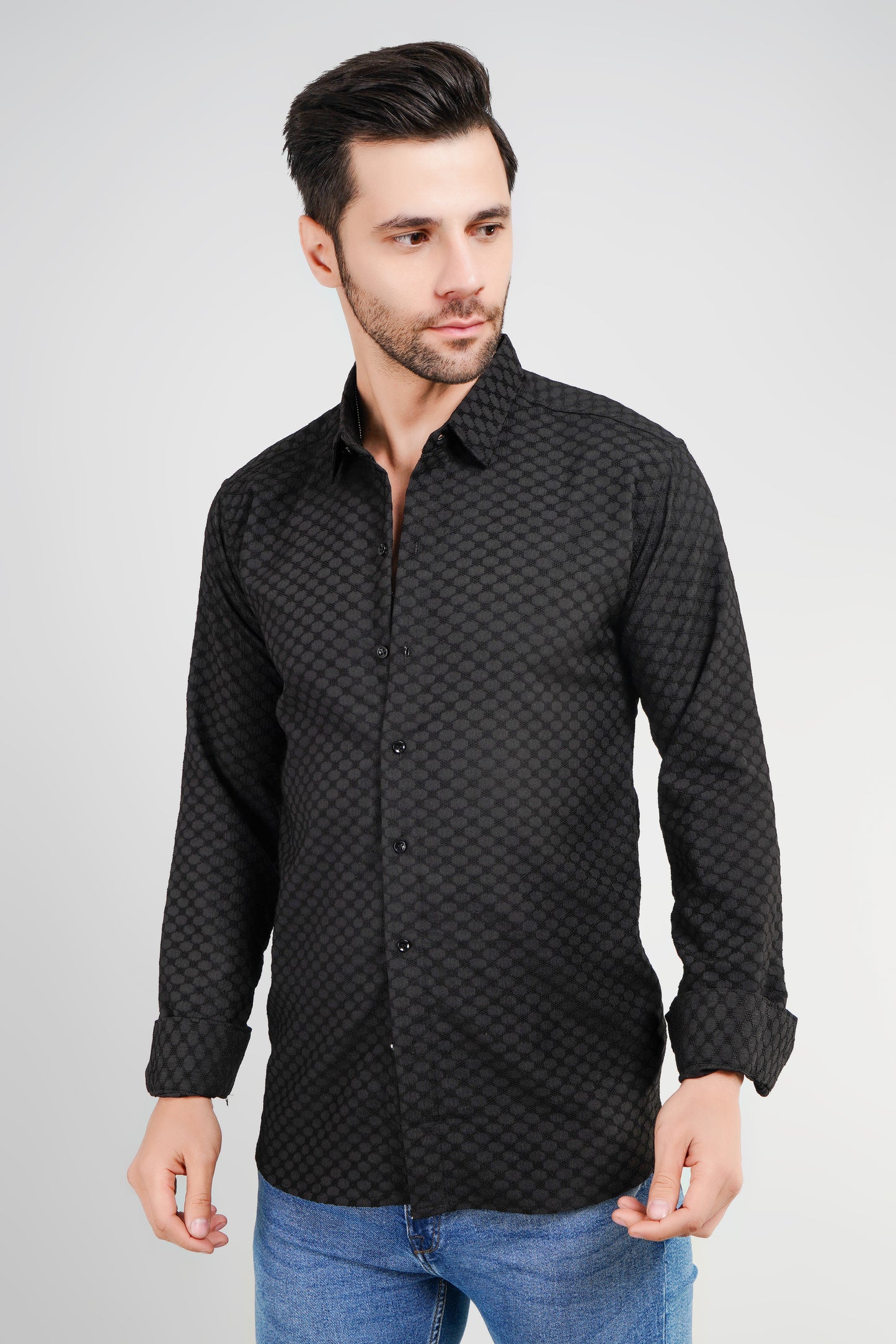 Smoky Black Textured Shirt