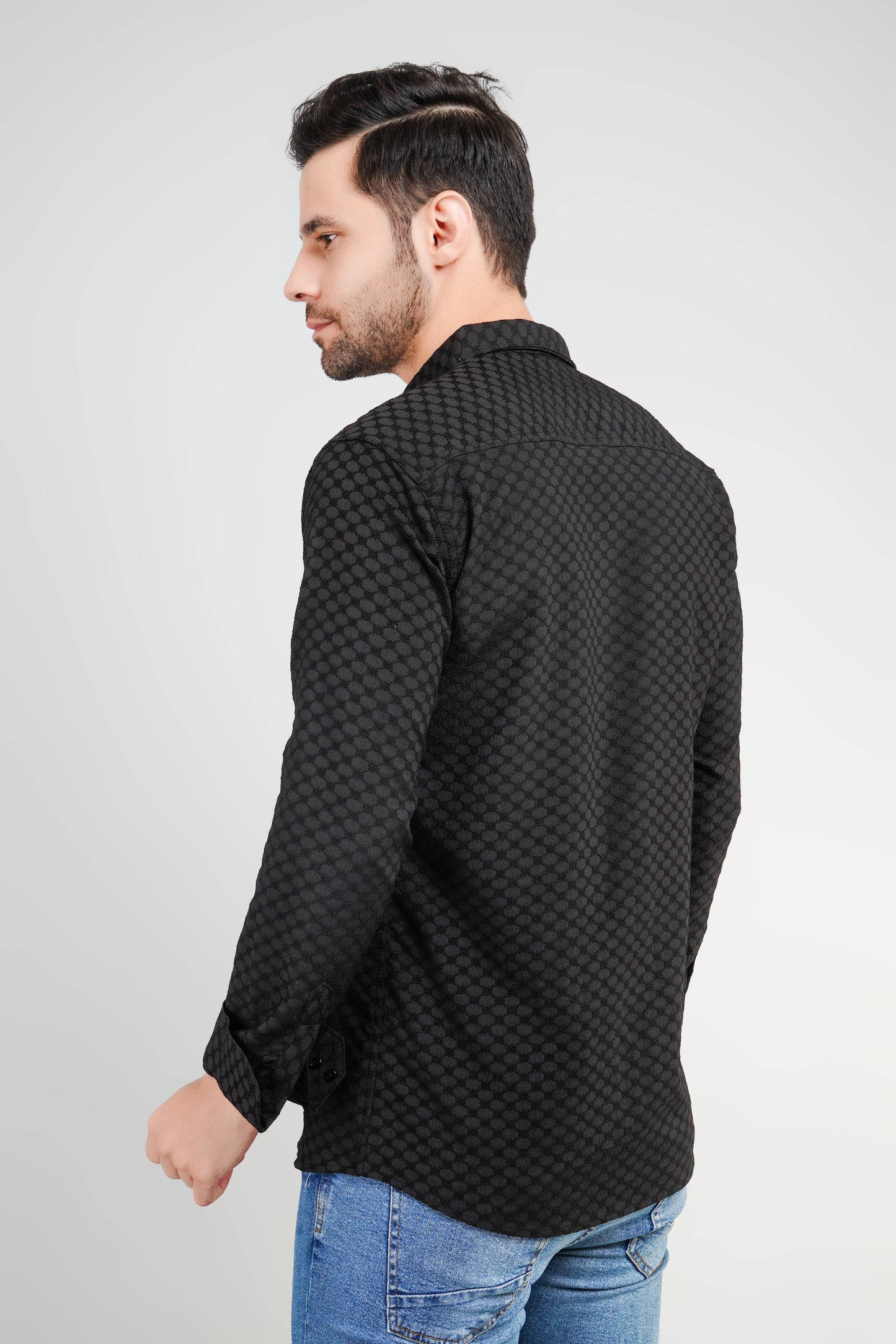 Smoky Black Textured Shirt