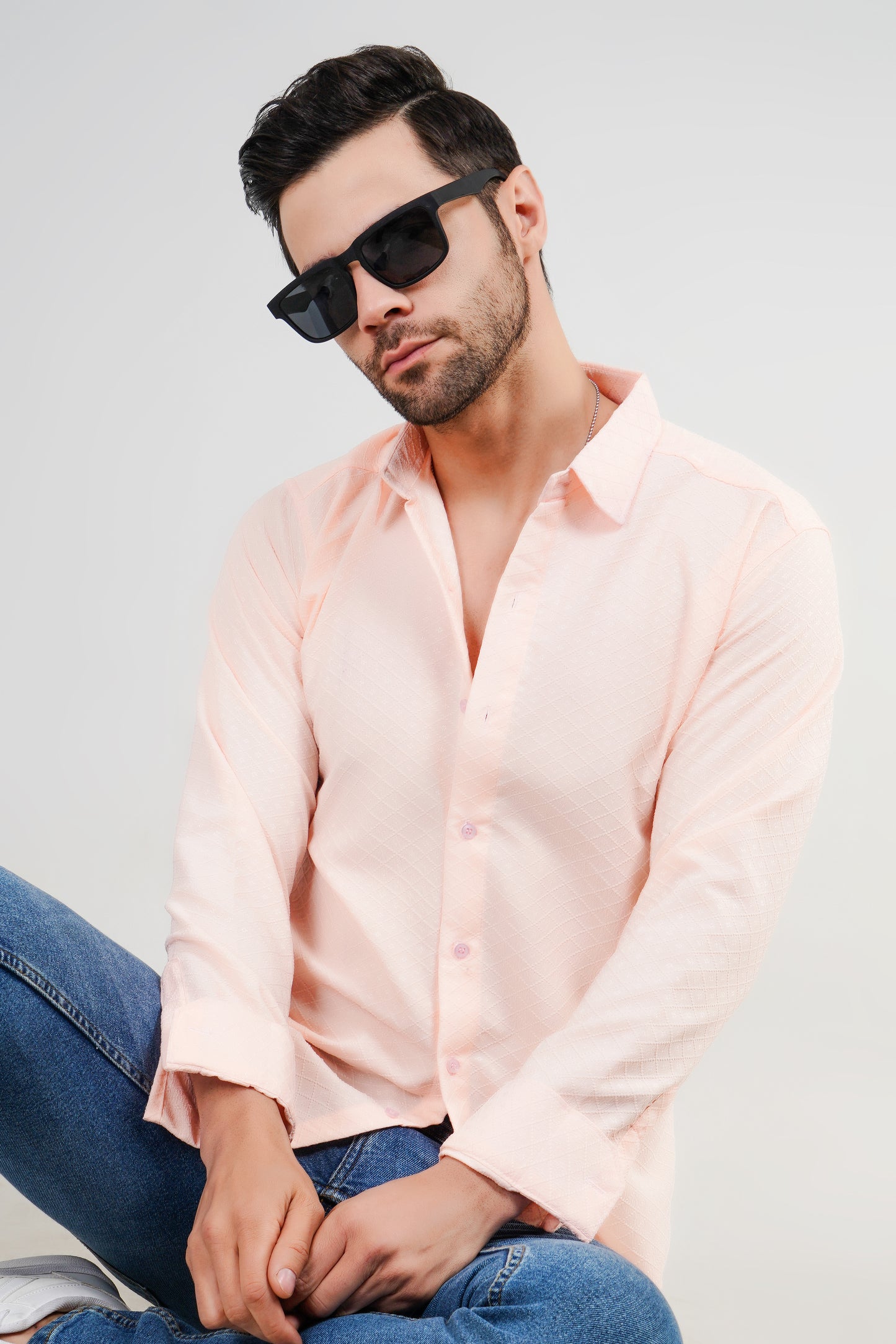 Dusty Peach Textured Shirt