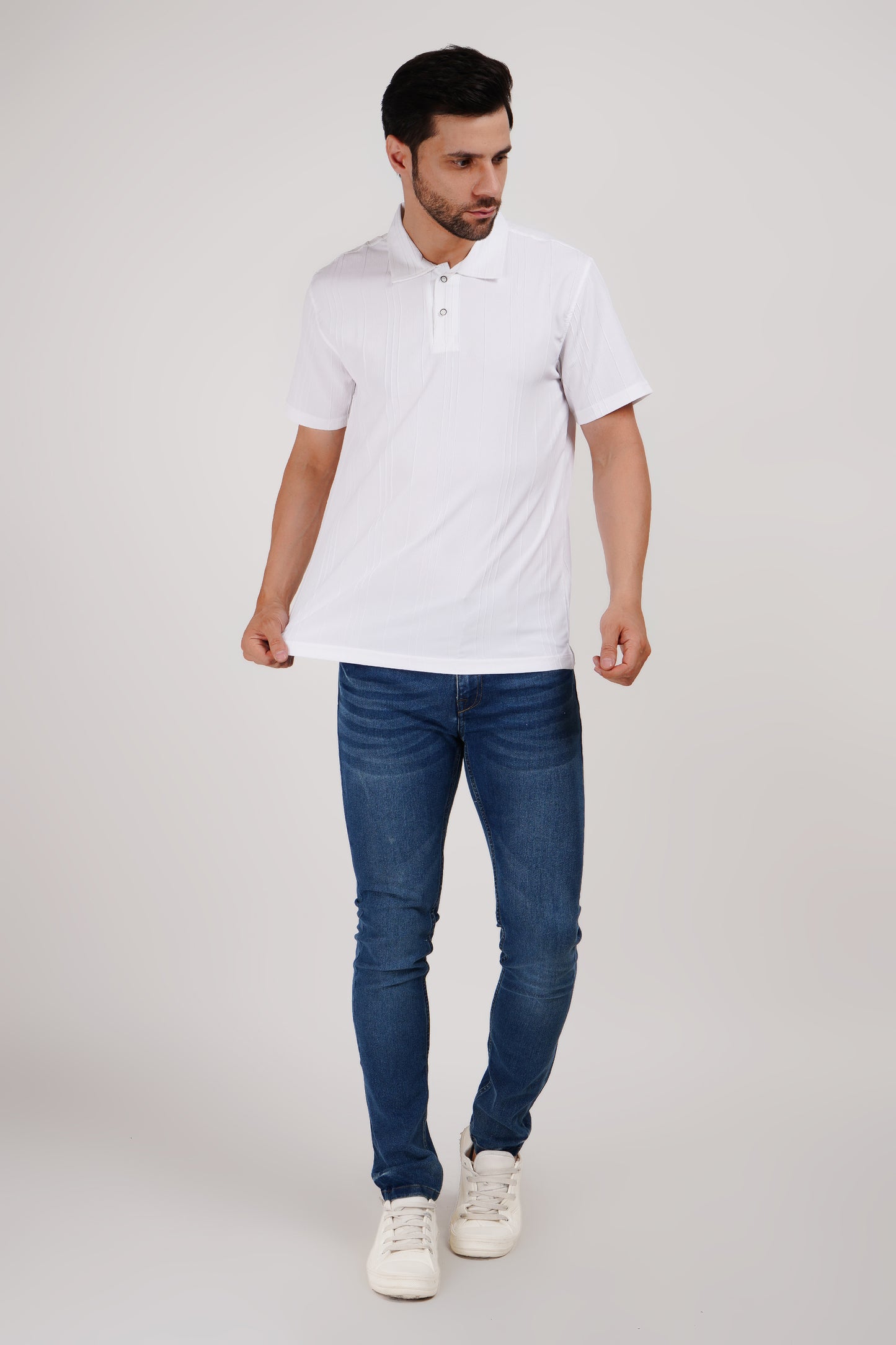 Textured Trail T-Shirt - Snow Drift