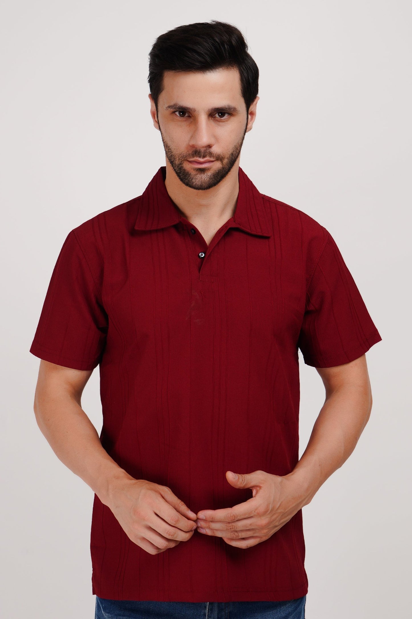 Textured Trail T-Shirt - Sangria Shade