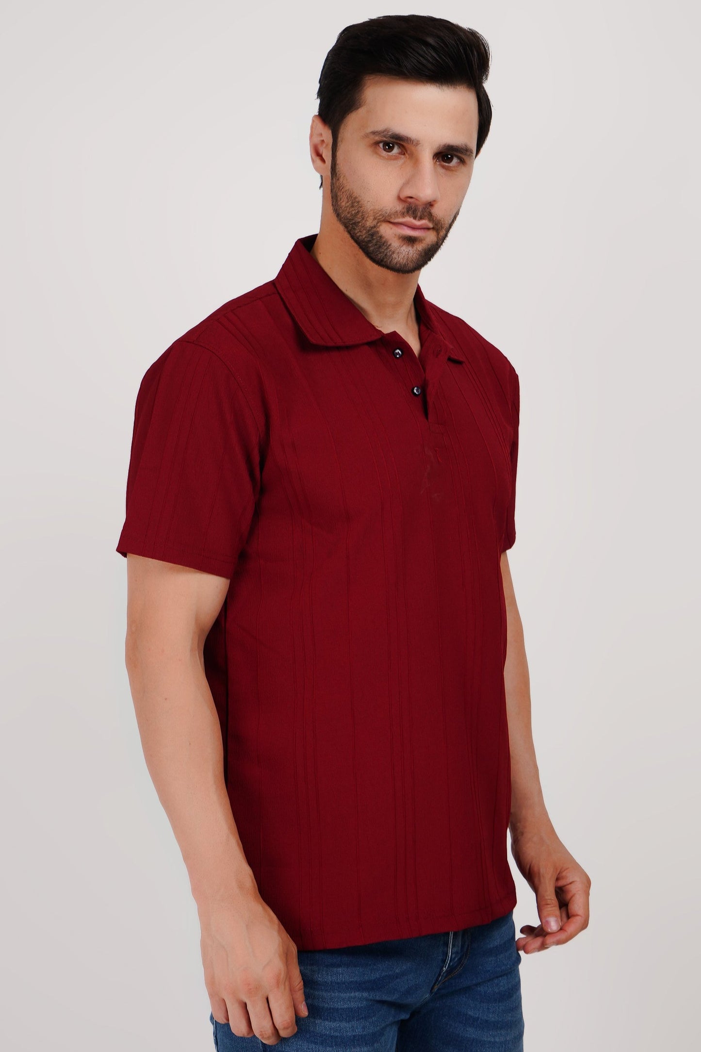 Textured Trail T-Shirt - Sangria Shade